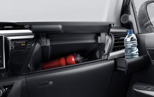 Detalles interiores del Toyota Hilux