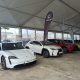 Coches híbridos y eléctricos Porsche, Lexus y Toyota de Grupo Breogán en el V EcoRallye de A Coruña en la Marina